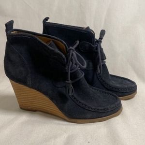 Lucky Brand Yaney Suede Mocassin Wedges